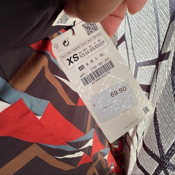 Zara geoprint pleated maxi skirt NWT - Picture 6 of 7